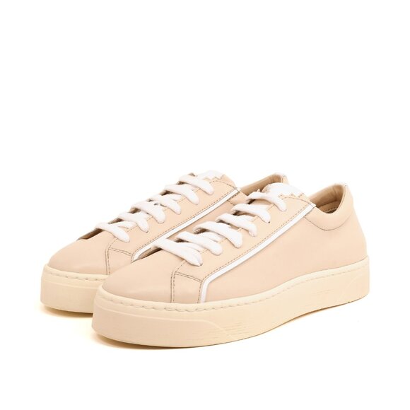 Sylven New York Mel Apple Leather Sneaker - Sand and White Sizes 6 & 11 - Picture 1 of 5